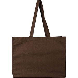 Borsa in cotone con soffietto MALEYA - Marrone
