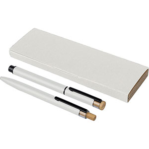 Set di penna e roller ILARIA - Bianco
