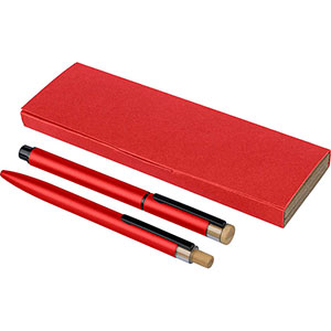 Set di penna e roller ILARIA - Rosso