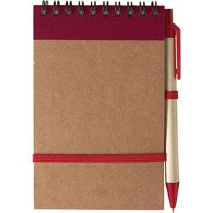 Blocchetto con penna a sfera EMORY - Rosso