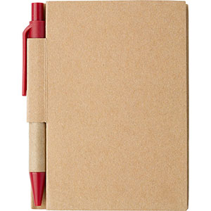 Taccuino con penna a sfera COOPER - Rosso