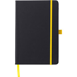 Quaderno nero con elastico colorato CHARLENE - Giallo