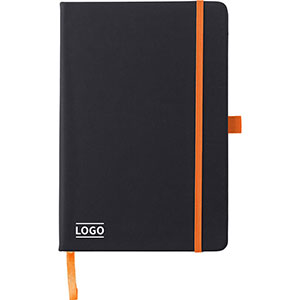 Quaderno nero con elastico colorato CHARLENE - Arancio