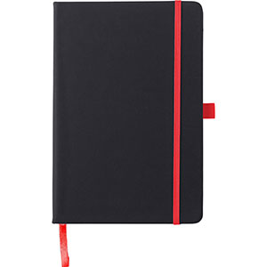 Quaderno nero con elastico colorato CHARLENE - Rosso