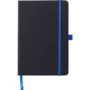 Quaderno nero con elastico colorato CHARLENE - Blu Royal