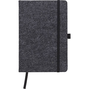 Quaderno in feltro con portapenna HARPER - Grigio scuro