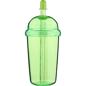 Bicchiere con cannuccia GLOW - Verde chiaro