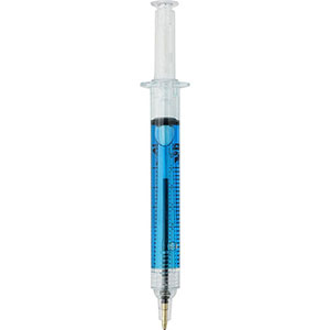 Penna a forma di siringa DR. DAVID - Celeste