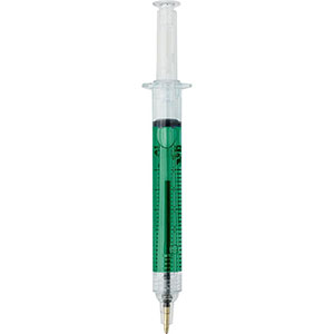 Penna a forma di siringa DR. DAVID - Verde chiaro