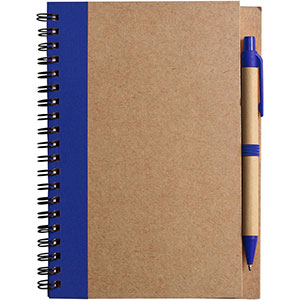 Quaderno spiralato con penna STELLA - Blu