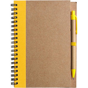 Quaderno spiralato con penna STELLA - Giallo