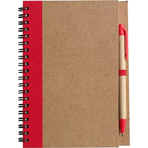 Quaderno spiralato con penna STELLA - Rosso