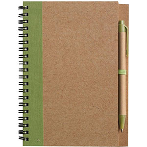 Quaderno spiralato con penna STELLA - Verde chiaro