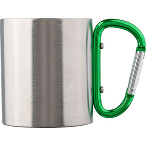 Tazza in acciaio con moschettone NELLA - Verde