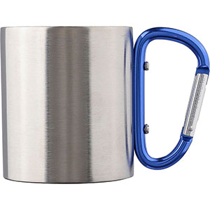 Tazza in acciaio con moschettone NELLA - Blu Royal
