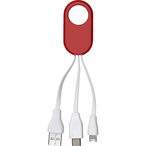 Cavo di ricarica 3 in 1 PILAR - Rosso