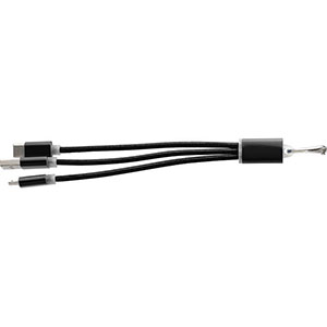 Cavetti adattatori 3 in 1 con portachiavi ALVIN - Nero