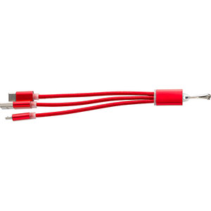 Cavetti adattatori 3 in 1 con portachiavi ALVIN - Rosso