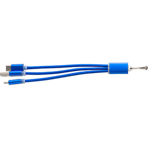 Cavetti adattatori 3 in 1 con portachiavi ALVIN - Blu Royal