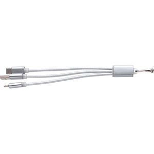 Cavetti adattatori 3 in 1 con portachiavi ALVIN - Argento