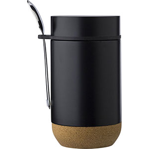 Barattolo termico in acciaio e sughero 400 ml NASH - Nero