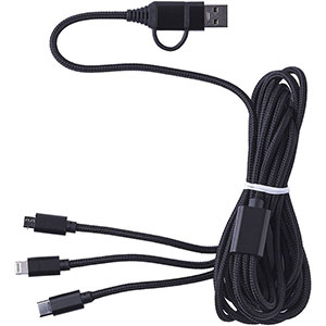 Cavo usb 3 in 1 SABLE - Nero