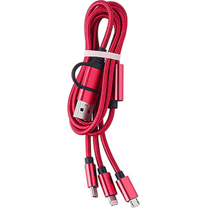 Cavo di la ricarica 3 in 1 LEIF - Rosso