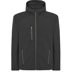 Softshell uomo con cappuccio JT - Nero