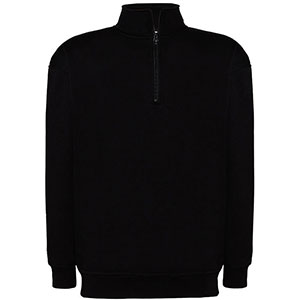 Felpa unisex con mezza zip PREMIUM JT - Nero