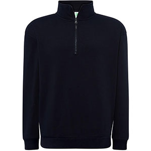 Felpa unisex con mezza zip PREMIUM JT - Blu Navy