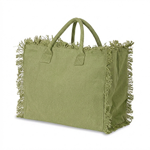 Borse mare con frange MOOREA - Verde Militare