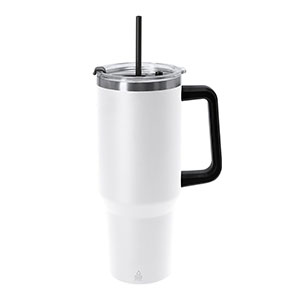 Tazza da viaggio con cannuccia LIENA - Bianco