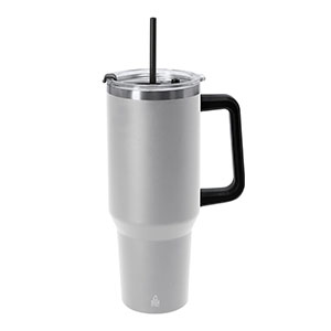 Tazza da viaggio con cannuccia LIENA - Grigio