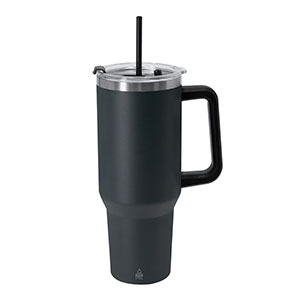 Tazza da viaggio con cannuccia LIENA - Blu Navy
