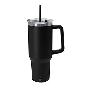 Tazza da viaggio con cannuccia LIENA - Nero