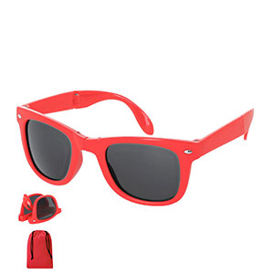 Occhiali da sole pieghevoli LYRON con custodia - Rosso