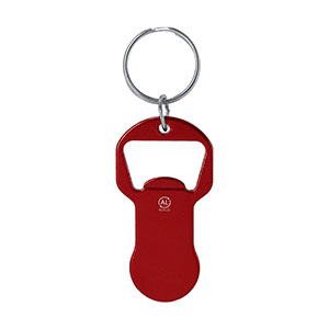 Portachiavi con gettone e apribottiglie BELAROX - Rosso