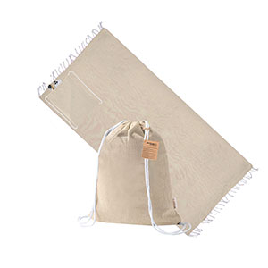 Telo fouta con sacchetta BORINEX - Naturale