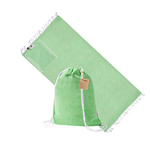 Telo fouta con sacchetta BORINEX - Verde Chiaro