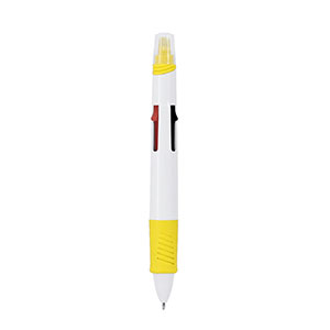 Penna 4 colori e pennarello REGGAN - Giallo
