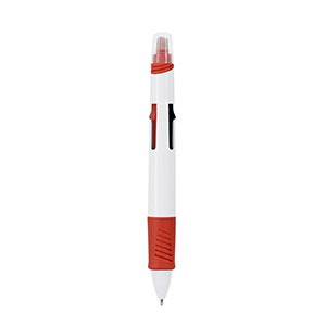 Penna 4 colori e pennarello REGGAN - Rosso