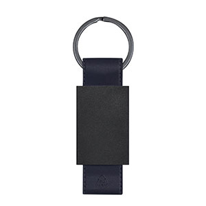 Portachiavi in metallo e similpelle VERSAT - Blu Navy