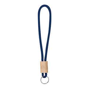 Portachiavi in corda e legno WALNUT - Blu Navy