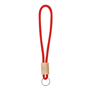 Portachiavi in corda e legno WALNUT - Rosso