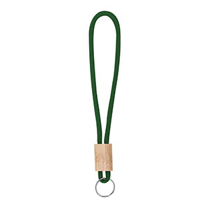 Portachiavi in corda e legno WALNUT - Verde Scuro