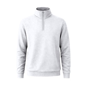 Felpa unisex con zip corta GALAXY - Bianco