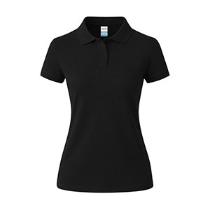 Polo da donna in cotone CHARLES - Nero
