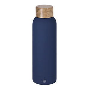 Borraccia acciaio e legno COSMIX - Blu Navy