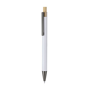 Penna in alluminio e bambù ROWAN - Bianco