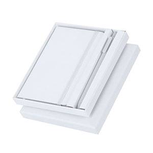 Set con quaderno e penna GARRICK - Bianco